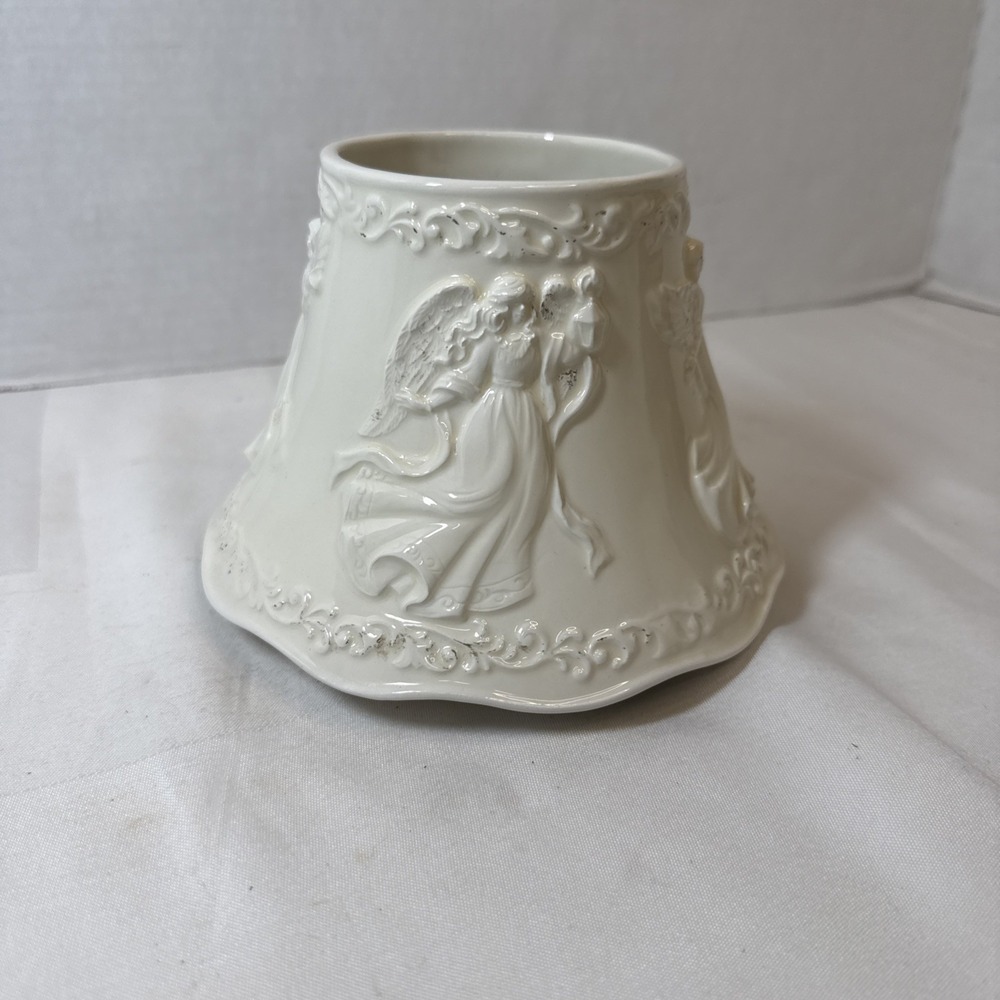 Victorian Angel Christmas Yankee Candle Shade Ceramic Topper White Holiday Y2K